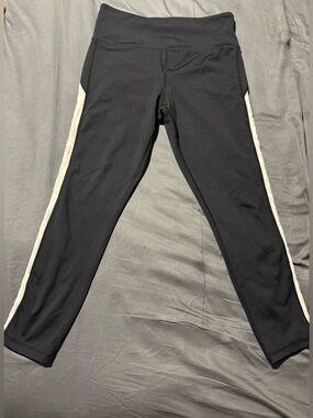 ZYIA Black Leggings with White Side Panels
